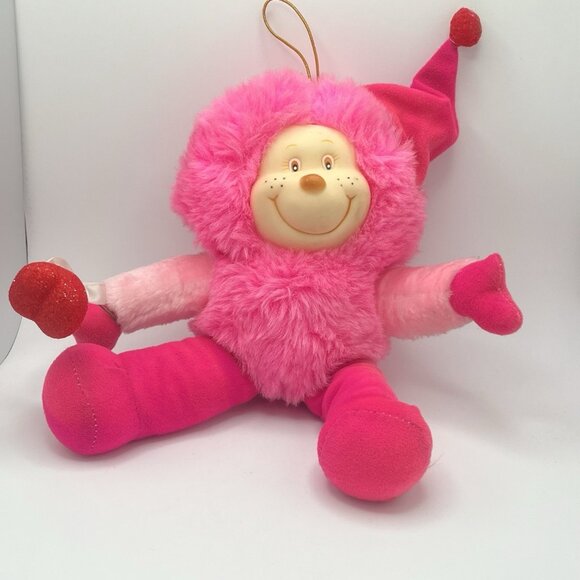 Vintage 80s Flower Pets Pink Sprite Plush Stuffed Animal Doll Toy Rubber Face - Picture 3 of 10